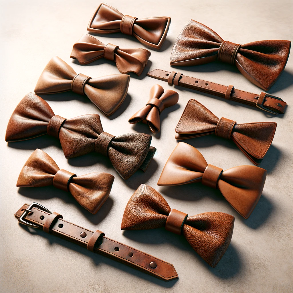 Collection of leather bowties