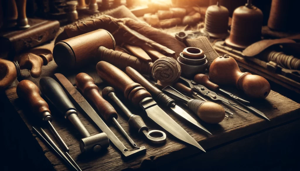 photo of leatherworking tools